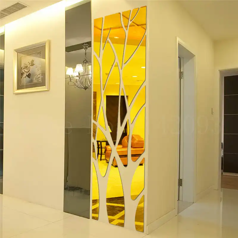 3D Tree Mirror Wandaufkleber Abnehmbare DIY Art Decal Wandbild Home Decor O8Q5