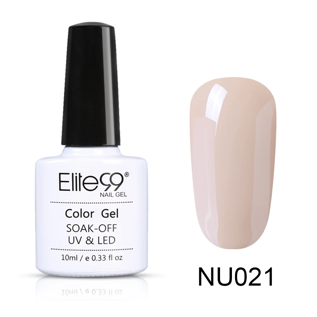 Elite99 10 мл телесный цвет Гель-лак дизайн ногтей маникюр замочить от полу Perment эмаль УФ-гель для ногтей лак - Цвет: NU021