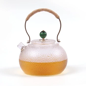 

Portable 650ML Glass Teapot with Handle Heat Resistant Borosilicate Glass Tea Pot Microwavable Safe Blooming Tea Japanese Teapot