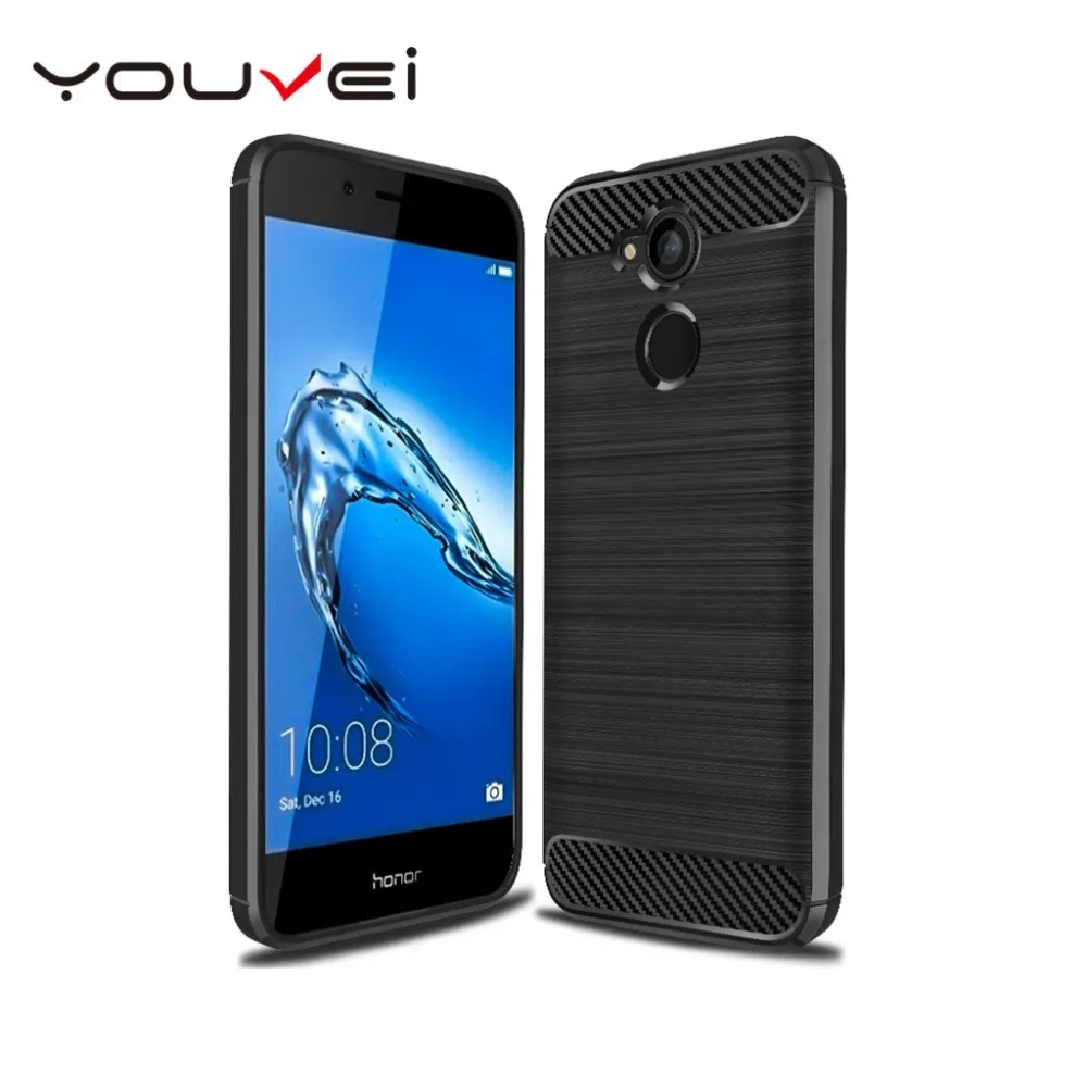 

For Huawei Honor 6C Carbon Fiber Texture Case Soft TPU ShockProof Cover Case For Huawei Honor 6C Pro / Enjoy 6S