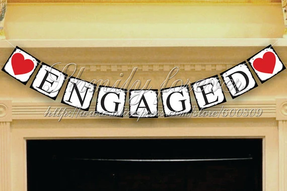 Hot Sale Personalised 'ENGAGED' Engagement Wedding Party Bunting