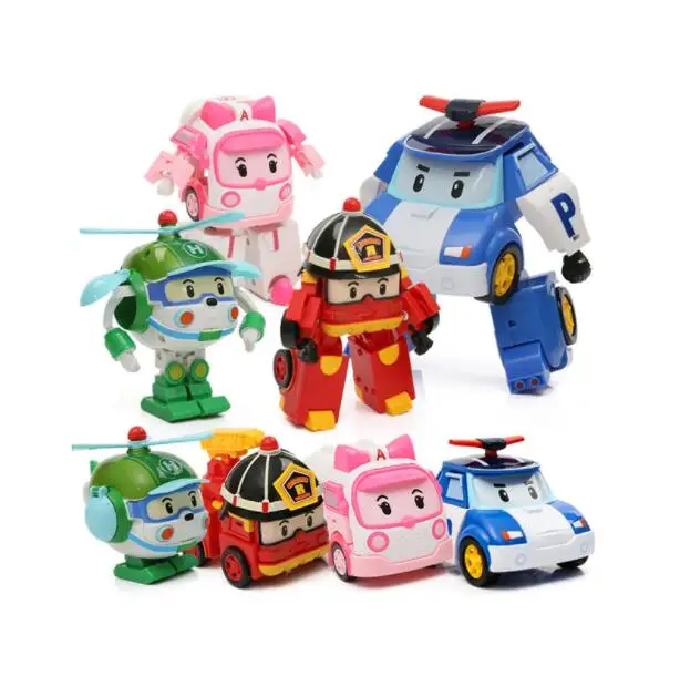 

hot sale Robocar Poli Korea kids Toys Robot Figure kids Bricks Toys Deformation Toy 2 in 1 Robot