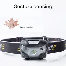 Карманный свет 1200mah сенсор светодиодный налобный фонарь датчик движения мощный жесткий головной убор светодиодный фонарь встроенный аккумулятор Индуктивный с портативным