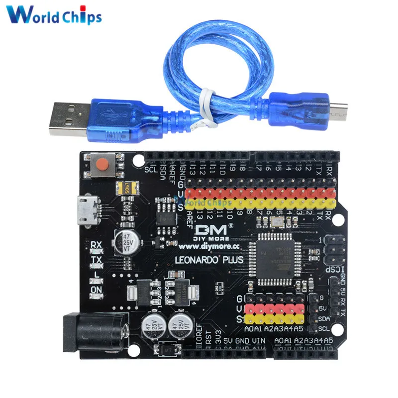 Для Leonardo R3 Plus плата CH340 CH340G ATmega32U4 ATmega32U4-AU плата микроконтроллера модуль для Arduino совместимый с кабелем