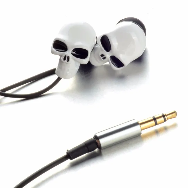 HENA Stereo Metal Skull Earbuds Skeleton Skull In Ear Earphone3.5mm Connector For Halloween Gift