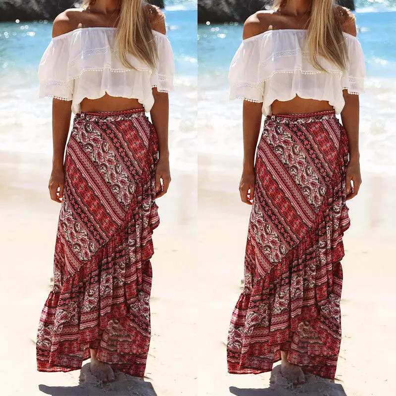 

Summer Women Floral Beach Dress Cover-Ups Long Dress Beachwear Party Sundress