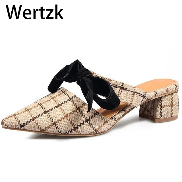 Wertzk Женские босоножки 2019 модная обувь на квадратном каблуке сезон лето острый