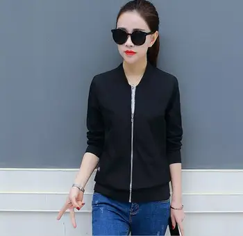 

Loose short jacket new Korean students wild spring and autumn Hong Kong style baseball uniform women's jacket thin section