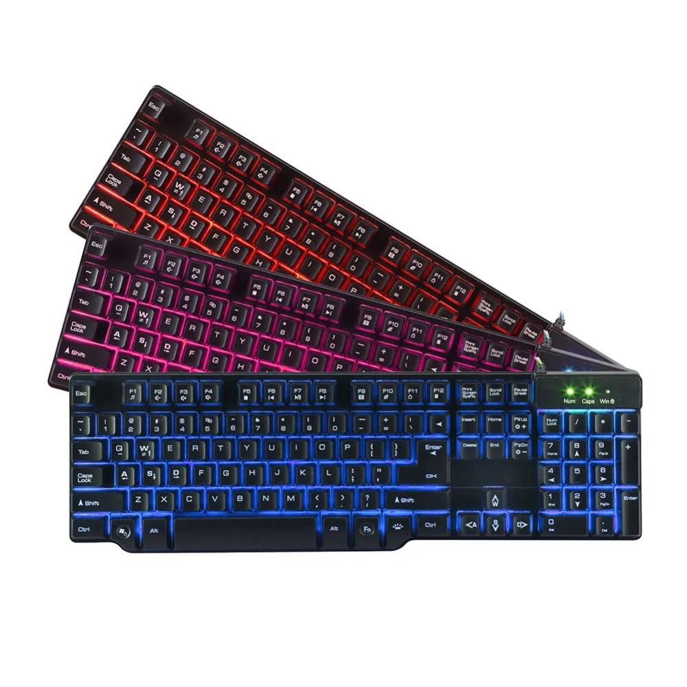 

LED Backlight Keyboard for Computer PC Mechanical Feeling USB Wired Gaming Teclado Klavye for Win10/XP for LOL for DOTA Game