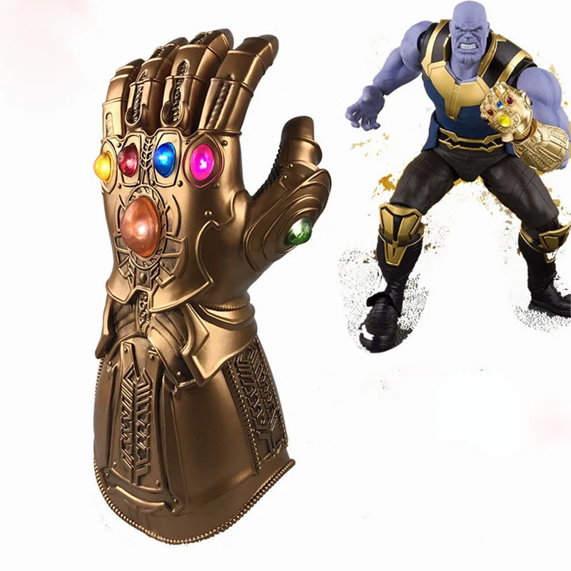 

Thanos Infinity War Gloves Mask Cosplay Gauntlet Avengers Infinity Superhero Avengers Thanos Latex Glove Halloween Party Props