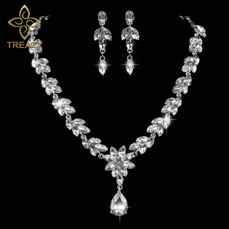 TREAZY font b Luxurious b font Wheat Teardrop Crystal font b Wedding b font Bridal font