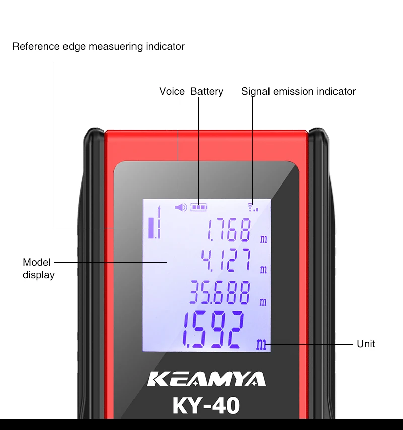 KEAMYA 20 м/40 м/60 м портативный лазерный дальномер цифровой лазерный дальномер ленты измеритель расстояния