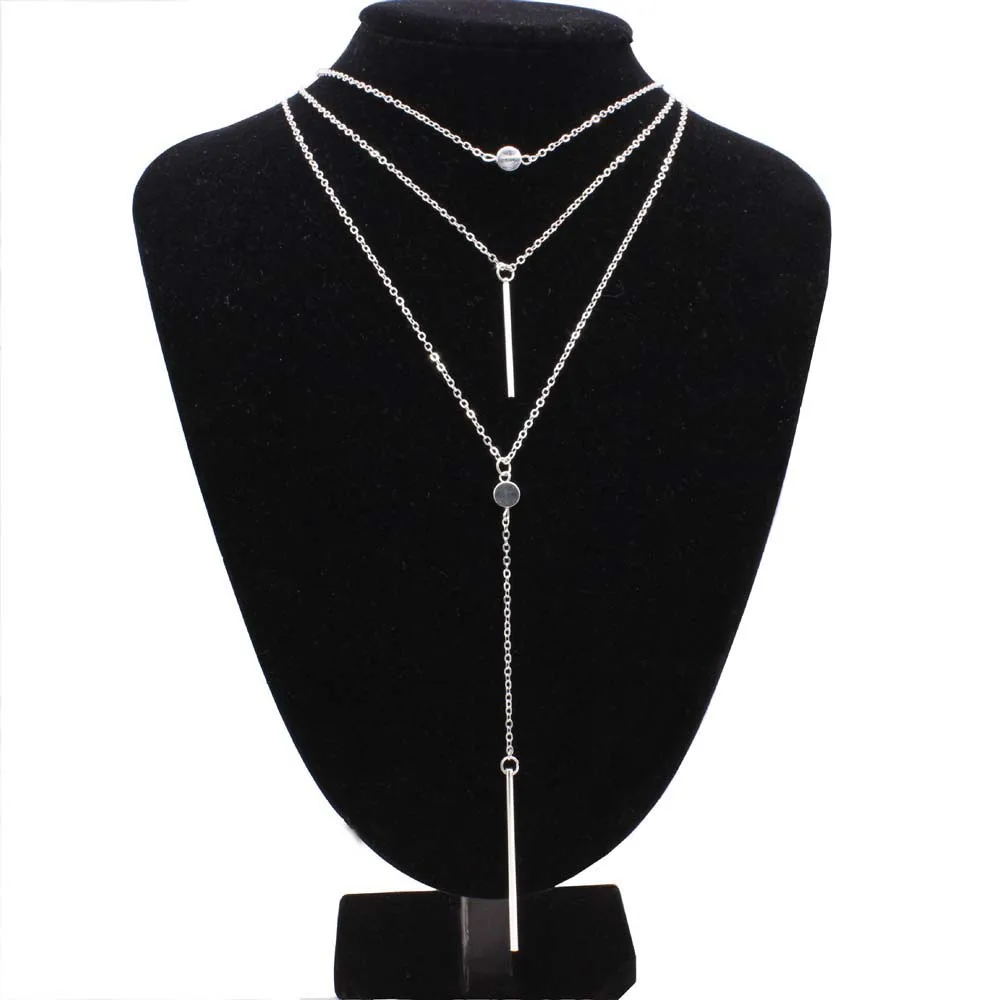 

FUNIQUE Gold Color Multilayer Women Necklace Jewelry Tassels Statement Necklaces Beads Choker Pendants Charm Bar Bijoux Jewelry