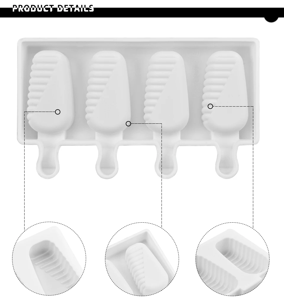 SILIKOLOVE 4 полости силиконовые формы для мороженого эскимо формы с Деревянными Палочками бесплатно