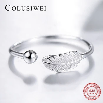 

New Arrivals Tree Leaf Simple Rings Trendy Finger Real 925 Sterling Silver Round Ring For Women Valentine's Day Jewelry