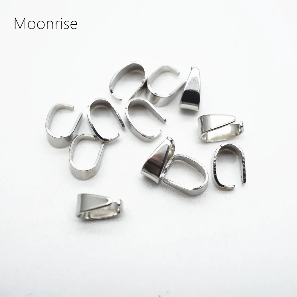 

100pcs/lot Pinch Clip Clasp Silver/Bronze/Gold/Rhodium Pendant Charms Snap Bails Hook Chain Connector For Jewelry Making HK017