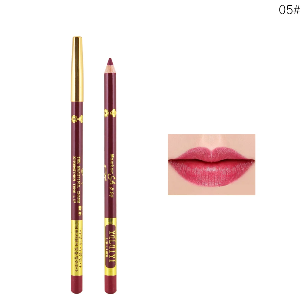 12 цветов Профессиональный Многофункциональный Карандаш для губ стойкий водонепроницаемый карандаш для бровей, косметический макияж красочный карандаш для губ - Цвет: 05