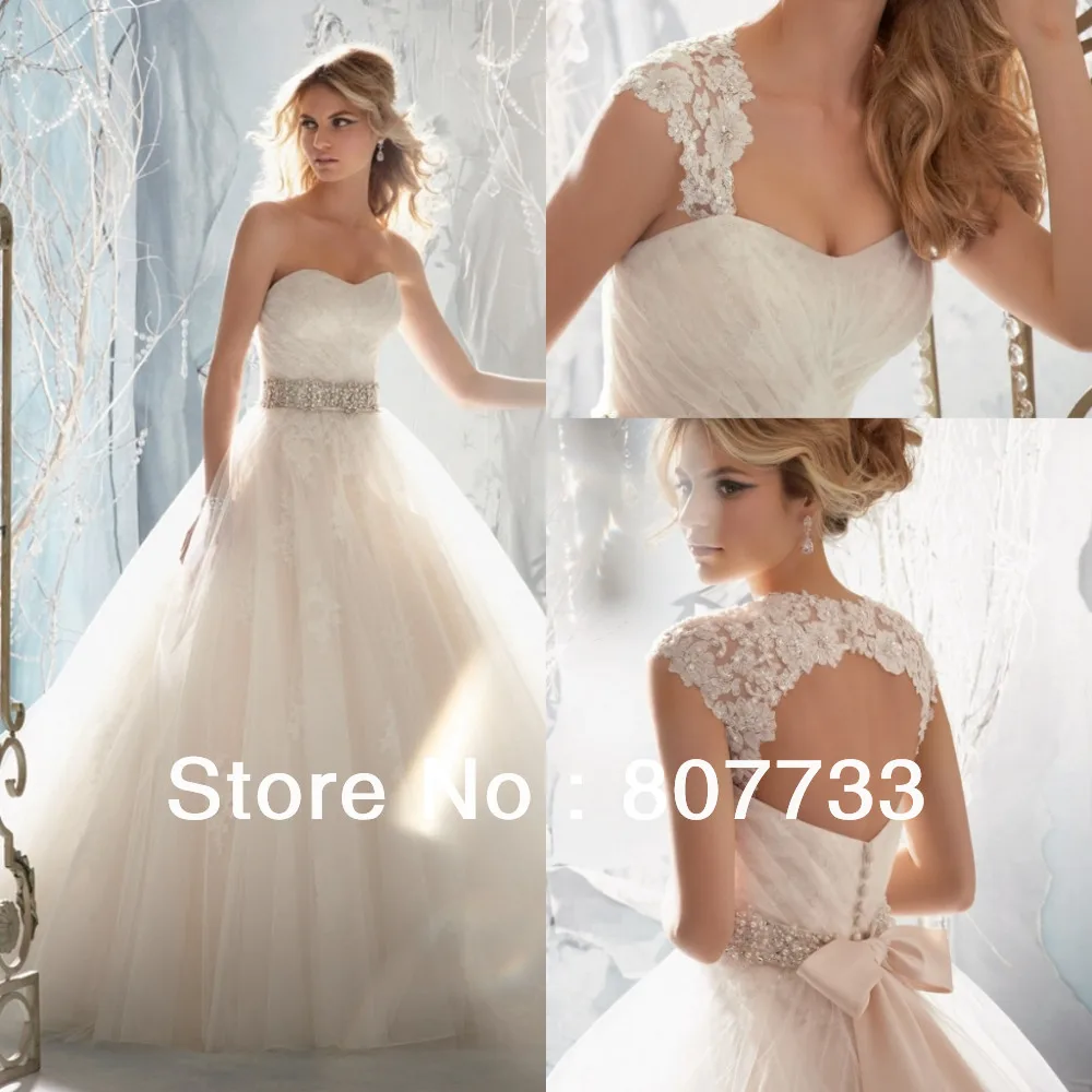 Detachable Lace Straps Wedding Dress For Fashion Dresses