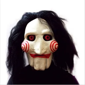 

Saw Movie Jigsaw Puppet Mask Halloween Full Mask Head Latex Creepy Scary