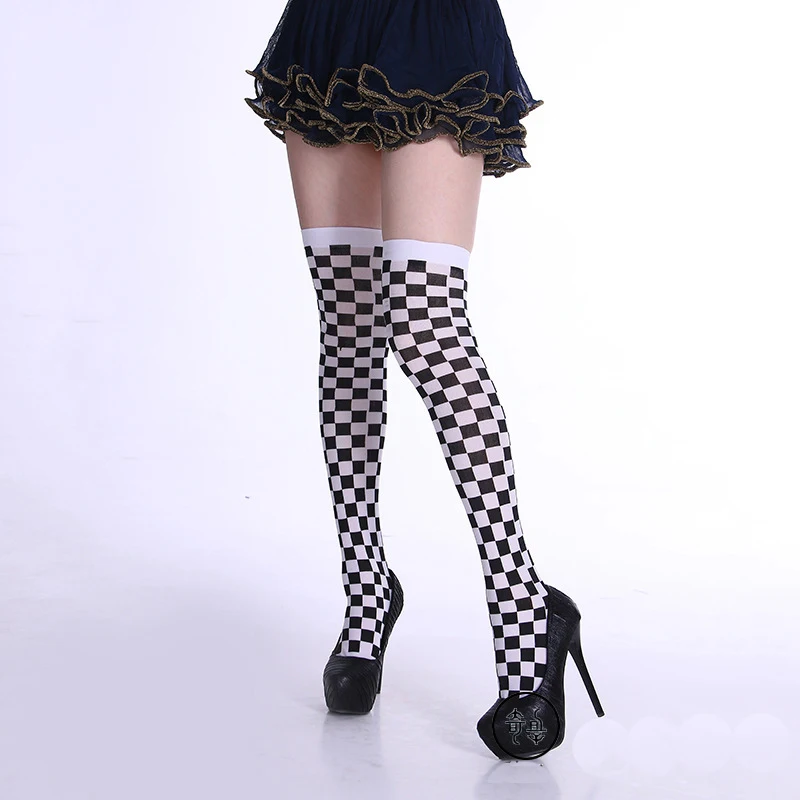 Nurse Stocking Thigh Highs Halloween Printed Lattice Silk Christmas Easter Costume Props Over Knee stockings Women