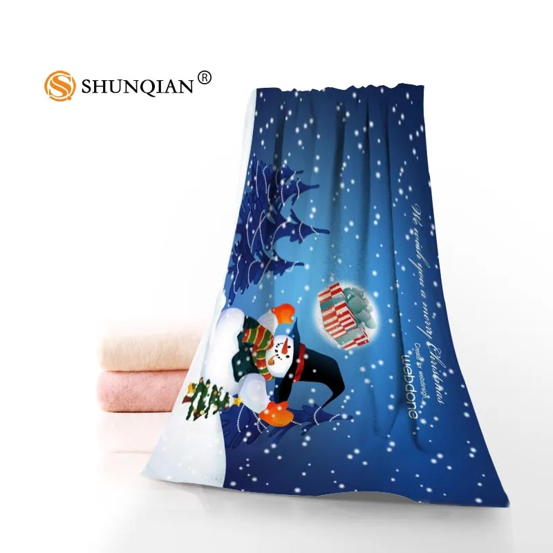 

New Custom Christmas Towel Printed Cotton Face/Bath Towels Microfiber Fabric For Kids Men Women Shower Towels QW98K