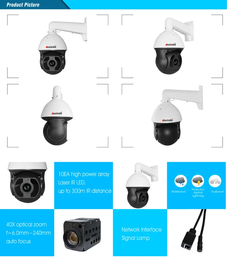 PoE 40X zoom новая технология полноцветный светильник CMOS sony IMX385 1080P IP PTZ камера Лазерная 300 м Ночная Vew CCTV камера