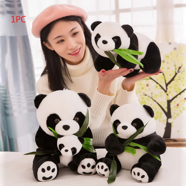 9-16cm 1 piece large size Panda Doll Plush Toy baby bear pillow panda cloth doll kids toys baby birthday gift for Children 1