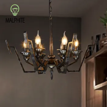 

American Retro Chandelier Lighting 6 Head Iron Restaurant Industrial Decor Lights Kitchen Lamps Luminaire Chandelier Youlaike