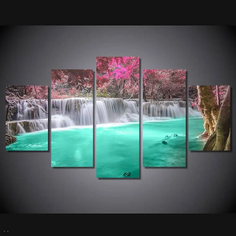 

Hd Printed Waterfall Forest Landscape Painting Canvas Print Room Decor Print Poster Picture Canvas Free Shipping/91167