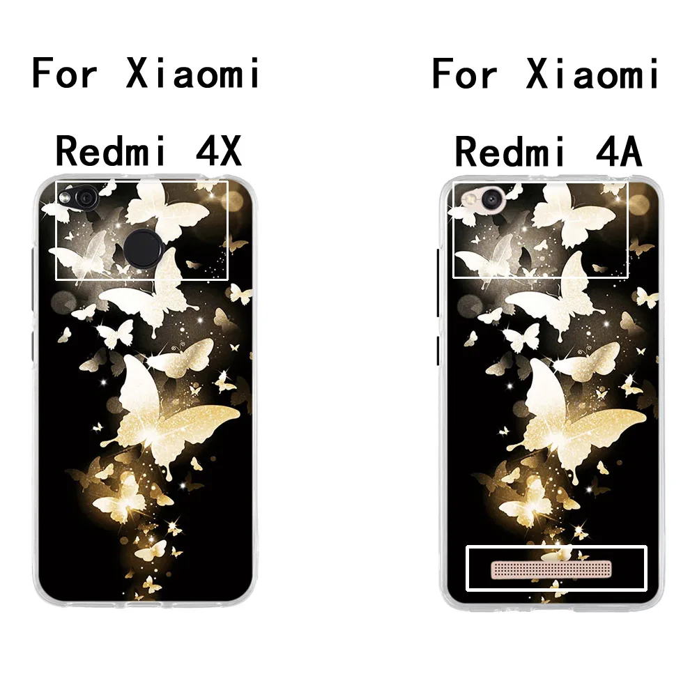 Чехол для Xiaomi Redmi 4A 4x мягкий силиконовый чехол задняя крышка 3D милые сумки с