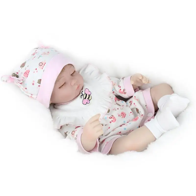 

22 Inch Cute Lifelike Handmade Reborn Newborn Baby Realike Girls Doll Lovely Silicone Vinyl Looking Real Toddlers Doll for Kids