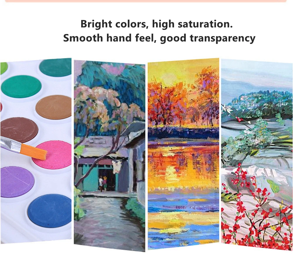 YDNZC Professional превосходное портативный Твердые акварельные краски в наборе краски кисточки яркий цвет пигментная краска SetStudent товары для