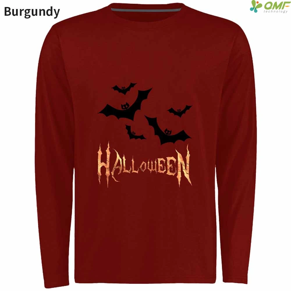 Black Halloween Bats Skateboarding T Shirts Long Sleeve Running T Shirt