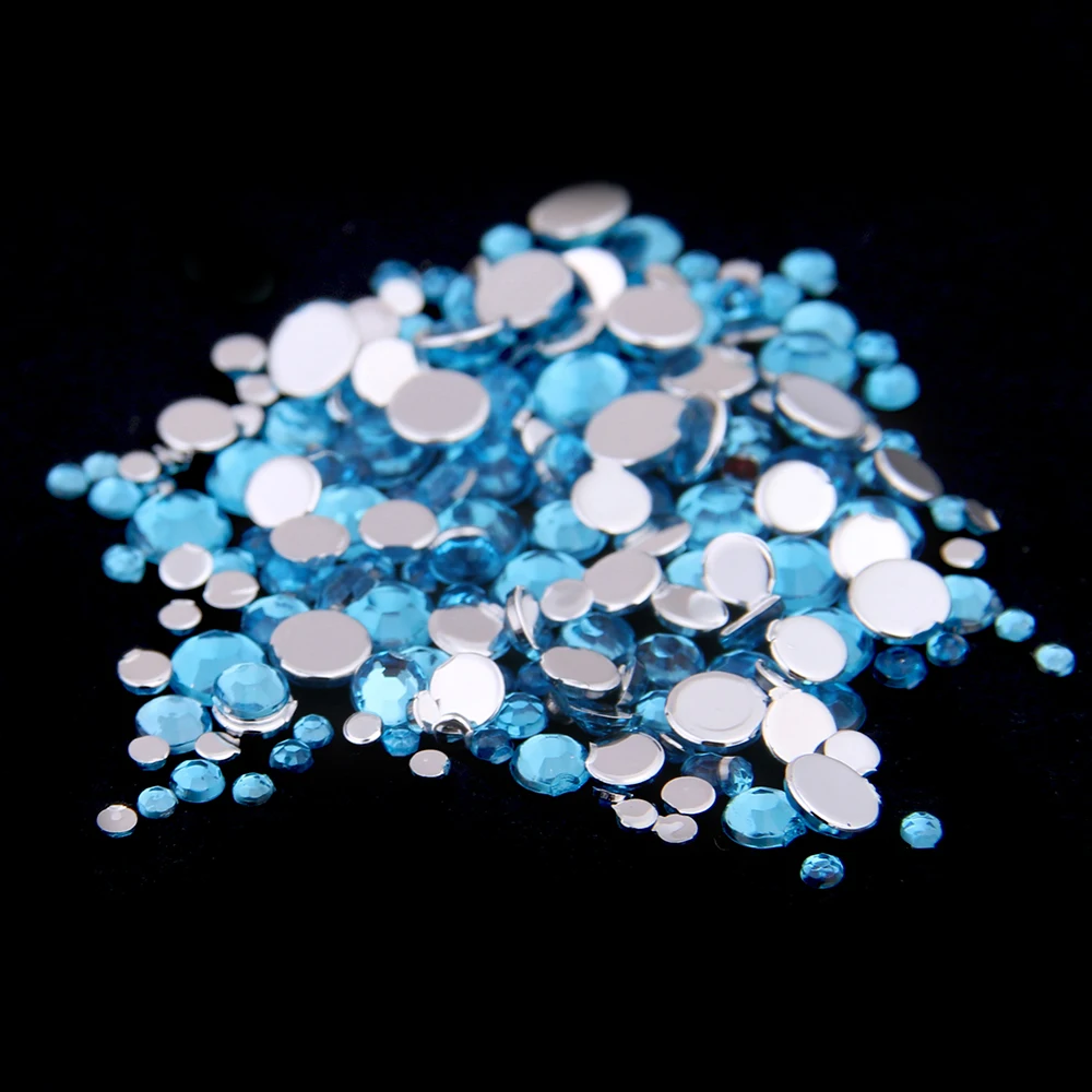 Many Sizes Aquamarine Color Acrylic Rhinestones Shoes Shining Nail Art Decorations Clothing | Красота и здоровье