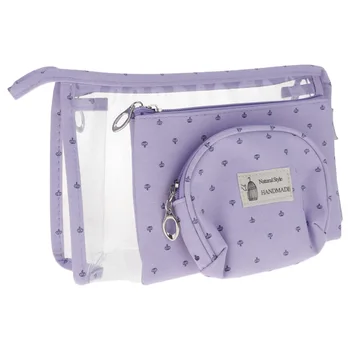 

3Pcs Portable Makeup Bag Cosmetic Toiletry Waterproof Zipper Pouch Travel Bag