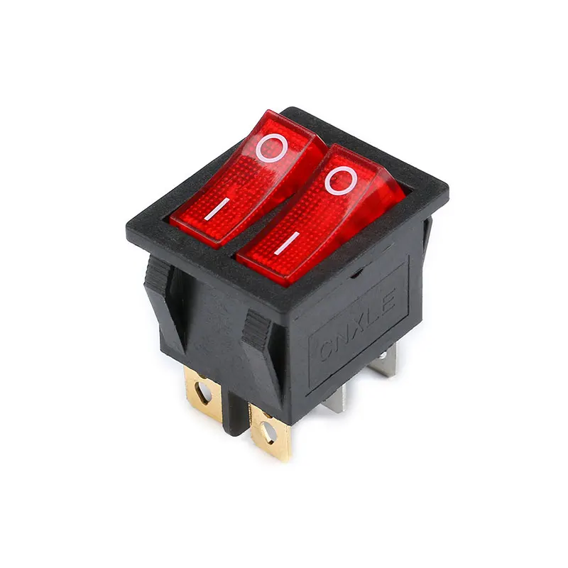 D6a6 5x red Light Illuminated 6 Pin Dual SPST On/off Boat Rocker Switch AC 15a for sale online 