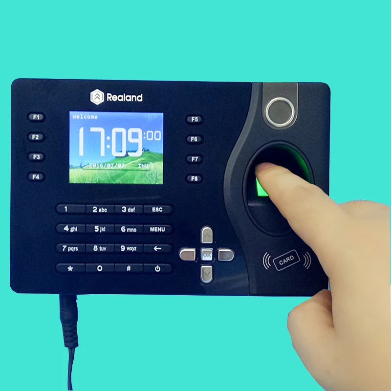 A-C081 TCP/IP Biometric Fingerprint Time Clock Recorder Attendance Employee Electronic Punch Reader Machine Realand tcp ip spanish language fingerprint time attendance punch card and fingerprint time clock realand
