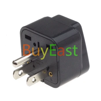 

Lot 5 USA Grounded 3 Pin Travel Adapter convert World plug to US/Canada/Japan Plug Black Color