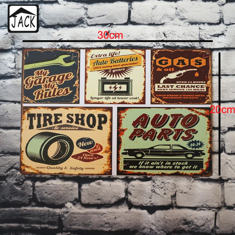 

My Garage My Rules 20x30cm Tin Plaque Painting Advertising Shop Bar Wall Garage Decor Retro Tin Poster Metal Tin Signs One Piece