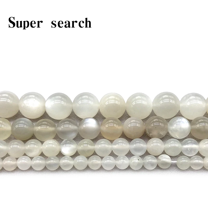 

Natural Glittering Moonstone Stone Smooth Round Loose Beads For Jewelry Making DIY Bracelet Pendant Necklace 15''Strand4 6/8/10m