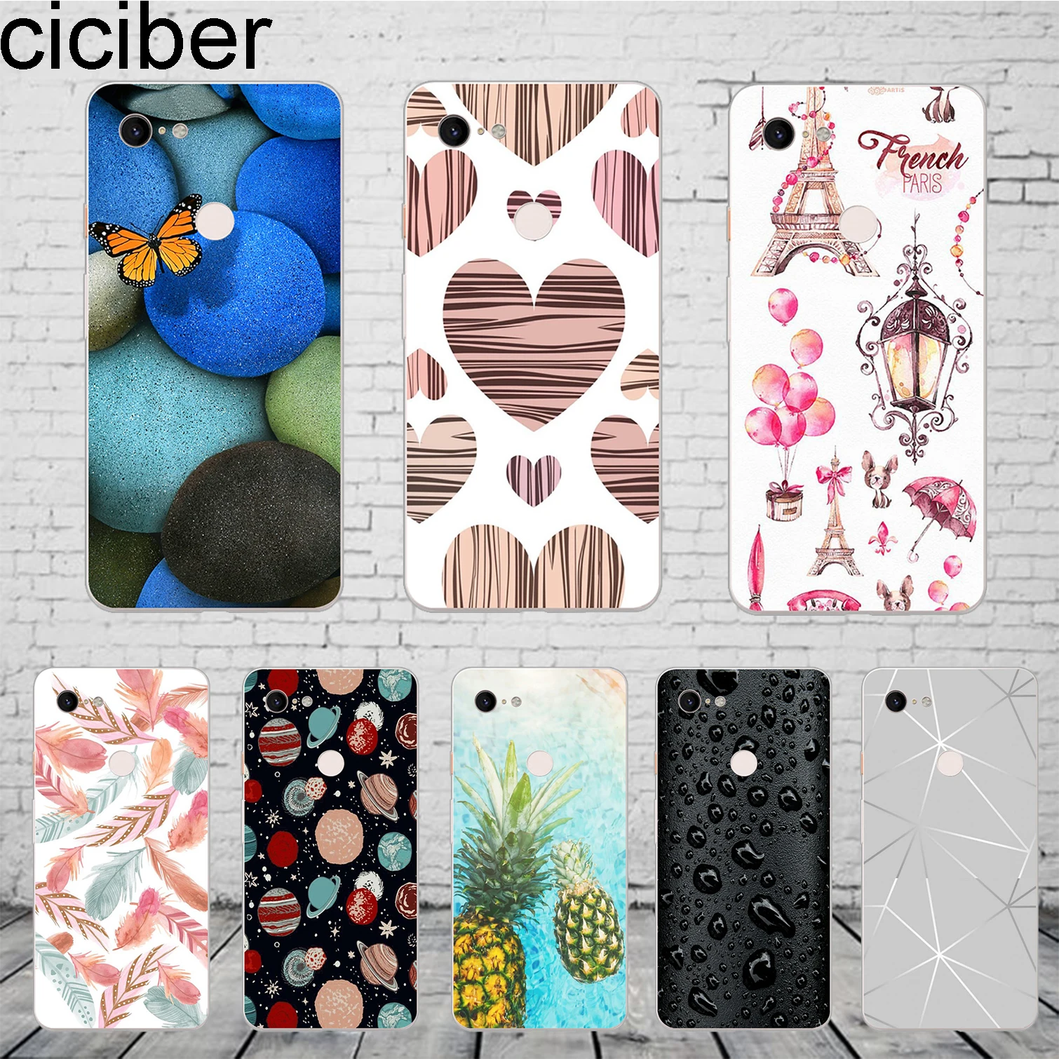 

ciciber Love Pineapple Feather Phone Case For Google Pixel 3 2 XL Clear Soft Silicone TPU Cover for Pixel 3XL 2XL Funda Coque