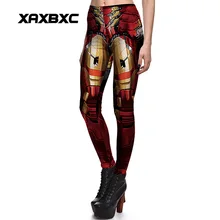 Новое поступление 3759 сексуальная девушка супергерой Мстители Железный человек Печатный Эластичный фитнес полиэстер женские Леггинсы спортивные брюки плюс