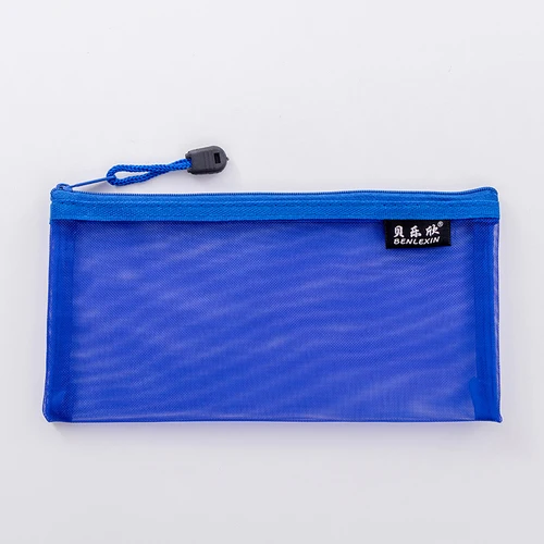 Свежесть и простой Карандаш Чехол студенческий портфель прозрачный осмотр ручка сумка А6 нейлоновая Чистая Пряжа косметичка - Цвет: Blue 1
