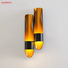 Скандинавский креативный настенный светильник для ресторана, лампа из алюминиевой трубы, золотой, с одной головкой, с двумя головками, прикроватный светильник для спальни s