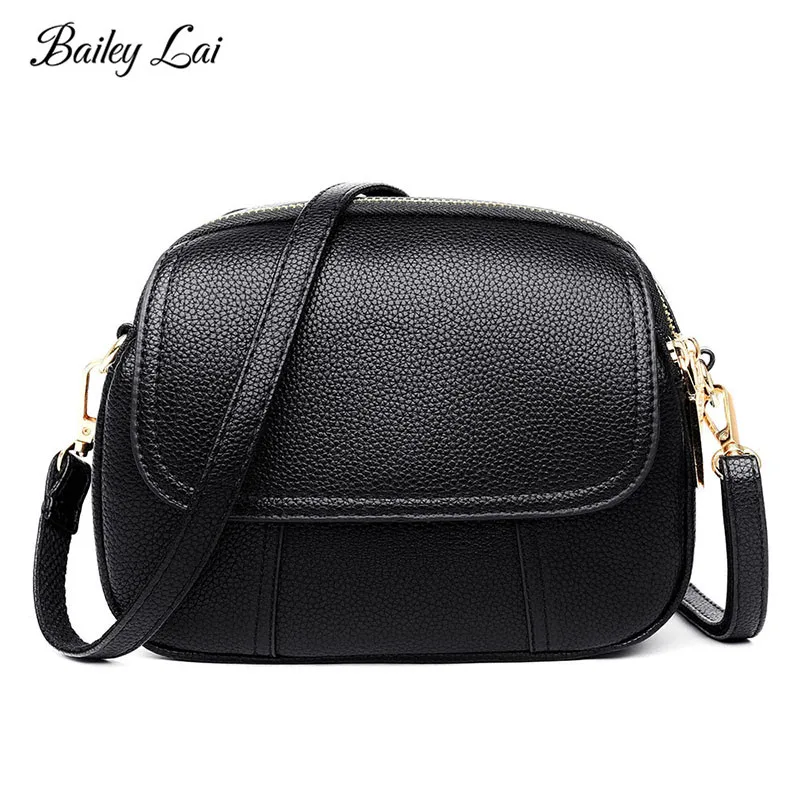 

BAILEY LAI Women's Fashion PU Leather Sling bags Double zipper Small Flap Shoulder Bags Crossbody Bags for Girls Messenger Bags