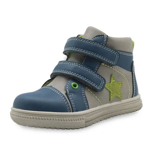 Apakowa/Обувь для мальчиков; сезон весна-осень; ботильоны из искусственной кожи для малышей; детская обувь с заплатками на плоской подошве для мальчиков; европейские размеры 22-27 - Цвет: bluegreen