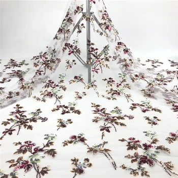 

Tollola New French Elegant Net Lace Fabric 2019 High Quality African Tulle Lace Fabric With Sequins For Nigerian Wedding