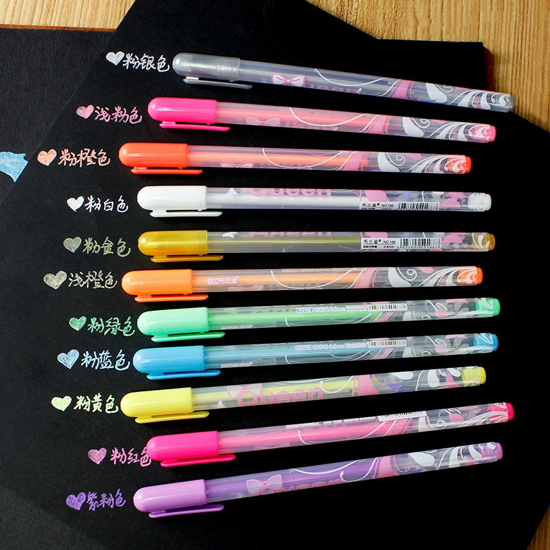 

12pcs/pack Korean Cute Stationery Gel Pen School Office Highlighter Pen for Paper Working Scrapbook Wedding Water Chalk Pen