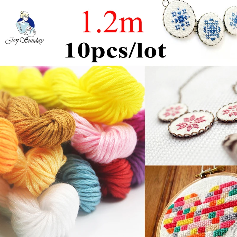 

JOY SUNDAY,Multicolors 10Pcs/lot 1.2m length DMC Threads Cross Stitch Cotton Embroidery Threads For DIY Handmade Accessories