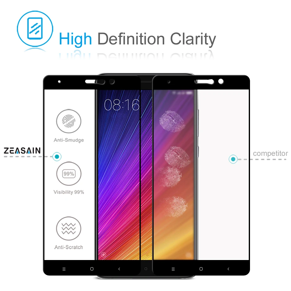 Original ZEASAIN Full Cover Tempered Glass for Xiaomi Mi5s Plus Xiaomi Mi 5s Plus Screen Protector 9H 2.5D Glass Safety Film (7)